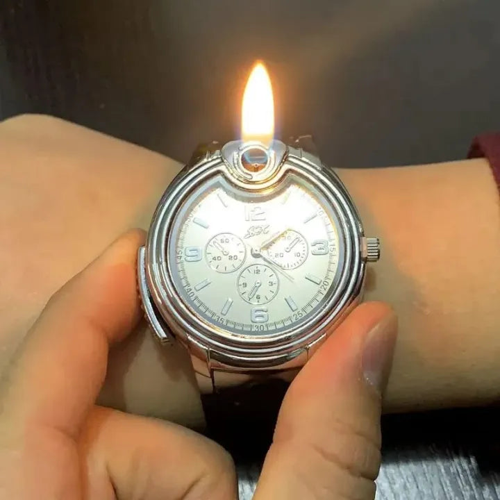 Creative watch inflatable lighter metal multifunctional