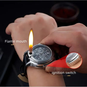 Creative watch inflatable lighter metal multifunctional